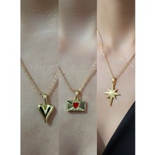 NKT Collection Üçlü Kombin Altın Kaplama Sembol Kolye Seti