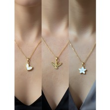 NKT Collection Üçlü Kombin Altın Kaplama Sembol Kolye Seti