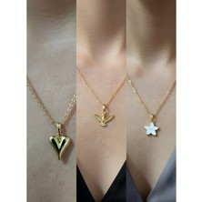 NKT Collection Üçlü Kombin Altın Kaplama Sembol Kolye Seti