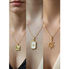 NKT Collection Üçlü Kombin Altın Kaplama Sembol Kolye Seti
