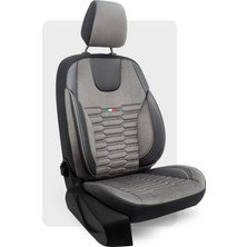 Otexo Bellucci Soft Taytüyü Airbag Uyumlu Ortopedik Destekli Universal Oto Koltuk Kılıfı Siyah-Füme