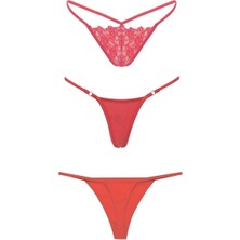 Gecko Collection Kadın String Tanga Ip Lastikli Kombin 3 Adet