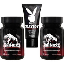 Rhinoxx 2 Adet Erkeklere Özel Daha Yoğun Deneyimler Için 30LU Formül + Playboy 50 ml Kaydırıcıkrem
