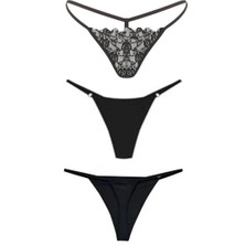 Gecko Collection Kadın String Tanga Ip Lastikli Kombin 3 Adet