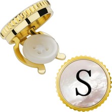 Omark Cotton S Harfi Düğme Kapağı Kol Düğmesi