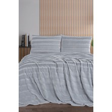Zebra Casa Cozy Tek Kişilik Gri Battaniye Takımı