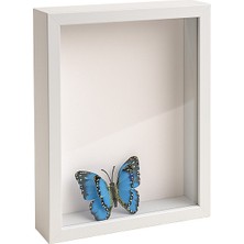 Best Hediye Ahşap Derin Beyaz Hatıra Kutusu - 17X22CM