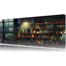 Urzuva The Botanist’s Cat 80X30 3mm Kalınlık Premium Gaming Oyuncu Mousepad, Anti Slip Xxl Mouse Pad