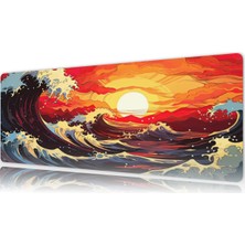 Urzuva Kanagawa 80X30 3mm Kalınlık  Premium Gaming Oyuncu Mousepad, Anti Slip Xxl Mouse Pad