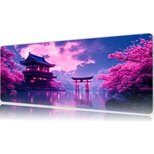 Urzuva Neon Sakura Dreams 80X30 3mm Kalınlık Premium Gaming Oyuncu Mousepad, Anti Slip Xxl Mouse Pad
