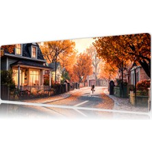 Urzuva Golden Hour Street 80X30 3mm Kalınlık Premium Gaming Oyuncu Mousepad, Anti Slip Xxl Mouse Pad