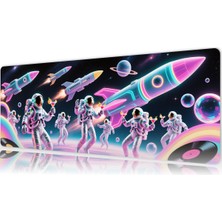 Urzuva Neon Space Parade 80X30 3mm Kalınlık Premium Gaming Oyuncu Mousepad, Anti Slip Xxl Mouse Pad