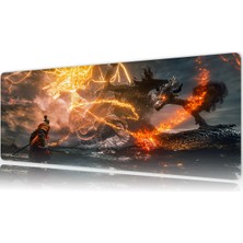 Urzuva Flamebound Duel 80X30 3mm Kalınlık Premium Gaming Oyuncu Mousepad, Anti Slip Xxl Mouse Pad