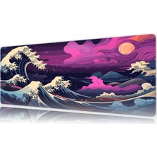 Urzuva Kanagawa 80X30 3mm Kalınlık  Premium Gaming Oyuncu Mousepad, Anti Slip Xxl Mouse Pad