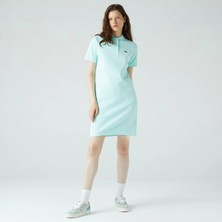 Lacoste Kadın Regular Fit Kısa Kollu Polo Yaka Açık Yeşil Elbise