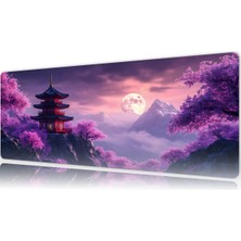 Urzuva Sakura Moonrise 80X30 3mm Kalınlık Premium Gaming Oyuncu Mousepad, Anti Slip Xxl Mouse Pad