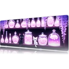 Urzuva Magic Potion Cats 80X30 3mm Kalınlık Premium Gaming Oyuncu Mousepad, Anti Slip Xxl Mouse Pad