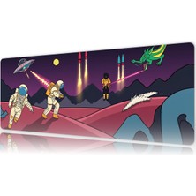 Urzuva Retro Galaxy 80X30 3mm Kalınlık Premium Gaming Oyuncu Mousepad, Anti Slip Xxl Mouse Pad