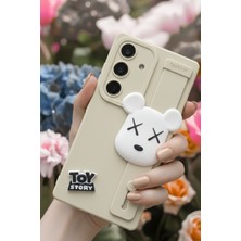 AS Mobile Samsung Galaxy S23FE Uyumlu Kılıf Bej Renk 3D Figürlü Darbe Emici Yumuşak Silikon Kapak