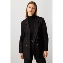 Ekol Ekoseli Kapak Cepli Ceket 5539-26K