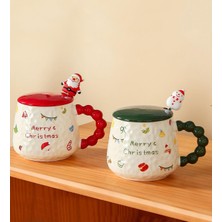 Giftmoda Yılbaşı Desenli Kabartmalı Seramik Kupa