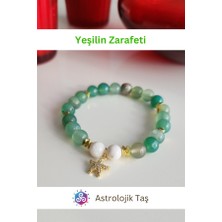 ASTRO STONES Yeşilin Zarafeti Doğal Taş Bileklik (Kutup Yıldızı Aksesuarlı) Akik & Ay Taşı