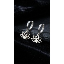 Sallantılı Lotus Gümüş Küpe