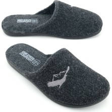 Gezer Erkek Kışlık Keçe Çıkarılabilir Cırt Cırtlı Iç Taban Rahat Ev Bahçe Terlik