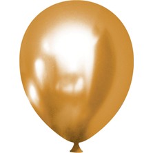 Bravo Helyuma Uyumlu Gold Altın Krom Balon Mirror Balon 12 Inç 5 Adet Gold Altın Balon 12 Inch