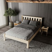 Renazzo Shark New Ahşap Doğal Karyola | Kolay Kurulum