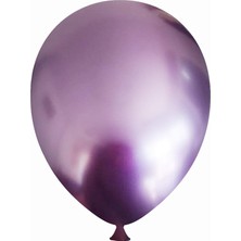 Bravo Helyuma Uyumlu Mor Krom Balon Mirror Balon 12 Inç 5 Adet Krom Mor Balon 12 Inch