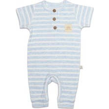 Moda Şahsenem Line Colors Yarım Kol Patiksiz Tulum 15126 Mavi