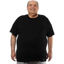 Sylar M-221 Erkek T-Shirt Süprem Bisiklet Yaka Kısa Kol 4xl Siyah