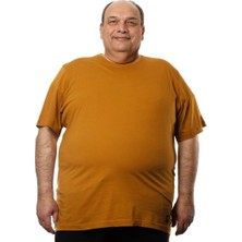 Sylar M-221 Erkek T-Shirt Süprem Bisiklet Yaka Kısa Kol 4xl Hardal