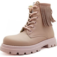 Gdt Ayakkabı Pembe Renk Fermuarlı Püskül Detaylı 31-35 Numara Arası Kız Çocuk Postal Bot