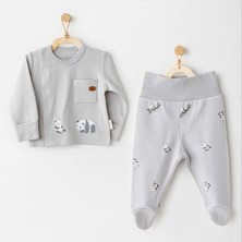 Moda Şahsenem Keep Smiling 2'li Zıbın Takım Grey