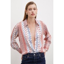 Leilaa Etnik Çizgi Desenli Gömlek