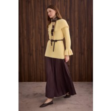 HE-QA Yaka Detaylı Kazak Soft Sarı