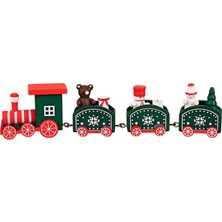 Bravo Yılbaşı Yeniyıl Dekor Süsü Ahşap Tren Yeşil Noel Dekorasyonu Için Ahşap Tren