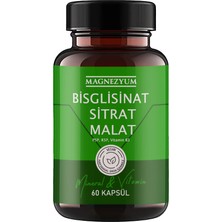 Magnesiumia Magnezyum: 1 Adet Bisglisinat  Magnezyum Sitrat Magnezyum Malat & Vitamin B2 B3 B6  ve Mineral Kapsülleri 60LI