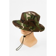 Verahed Yazlık Katlanabilir Geniş Siperlikli Kamuflaj Safari Kovboy Şapkası Unisex Fötr Bucket Balıkçı Şapka