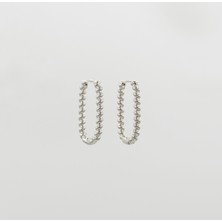 Mavika Jewellery White Gold Plated Bract Hoop Küpe