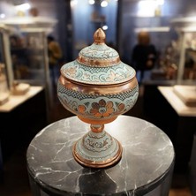 Bakır Center Bakır Şekerlik 23*12 cm Saf Bakır Şekerlik Büyük El Işlemeli Bakır Çikolatalık Erzurum Bakır Gondol