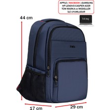 Dada Macbook Uyumlu Laptop Sırt Çantası 14"-15,6" Inç Su Geçirmez Kumaş Üst Düzey Darbe Emici Koruma