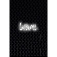 Laputa Tükkan Love Yazılı Neon LED Tabela Tablo Gece Aydınlatma Duvar Dekoru 20 x 10 cm