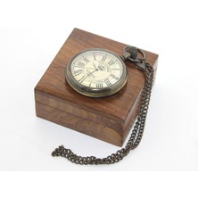 Hediye Bahçesi Ahşap Kutulu Pirinç Köstekli Saat Model 10