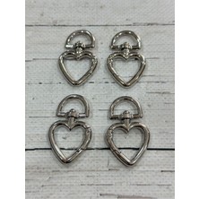 Çanta Aksesuar 2.5 cm Döner Uçlu Kalpli Yaylı Halka (4 Adet)