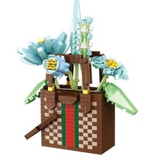 Nilly Toys P1075 Panlos Çanta Buket Çiçek 688 Parça Block Oyuncak