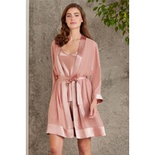 Pierre Cardin 7085 Saten 4'lü Gecelik&sabahlık Büstiyerli Şort Takım