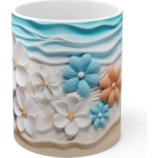 TG Design Kişiye Özel 3D Çiçek Baskılı Kupa Bardak